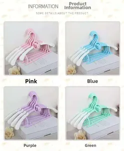 Detail of multi-color telescopic kids hangers with wide non-slip shoulder pads