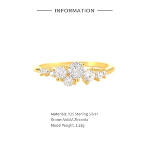 Detailed specification view of luxury 925 sterling silver ring with AAAAA zirconia details