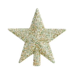 Sparkling champagne gold glitter five-point star topper for Christmas tree decoration
