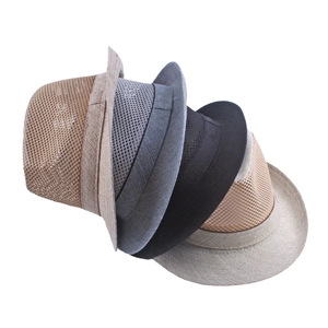 Breathable mesh summer fedora hats for men in multiple colors with sun protection