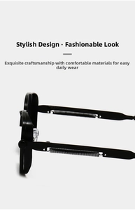 Detailed view of the metal spring hinge and frame structure of steampunk sunglasses