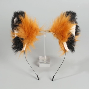Cute Plush Animal Ears Headband Faux Fur Cat Fox Ears Lolita Cosplay Hair Accessories For Women Girls Handmade Soft Costume Headwear