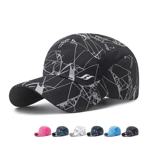 Sport Baseball Cap Quick Dry Breathable Mesh Outdoor Sun Hat Geometric Pattern Adjustable Lightweight Polyester