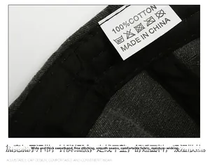 Détail intérieur de casquette en coton montrant la bande de propreté et les coutures