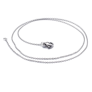 Minimalist stainless steel silver link chain necklace with durable lobster clasp closure