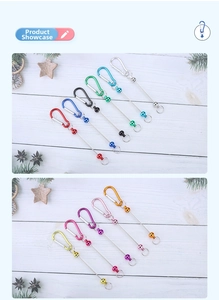 Assorted colorful DIY beadable metal carabiner keychains in various plating finishes