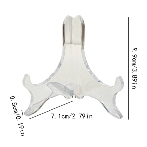 Detailed size chart for the transparent acrylic shell storage box with precise measurements