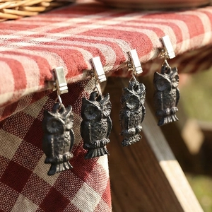 Poids de Nappe Vintage en Fonte Décoratif Forme d Animal Hibou Oiseau Clips de Poids pour Nappe de Table de Jardin de Pique-nique pour Terrasse Extérieure Maison