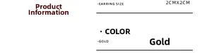 Spécifications détaillées de taille pour boucles d'oreilles en acier doré 18K