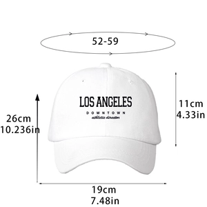 Casquette Los Angeles Downtown en coton blanc avec mesures de taille et style urbain épuré