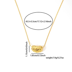 Detailed view of golden heart pendant size and weight specs on a minimalist snake chain