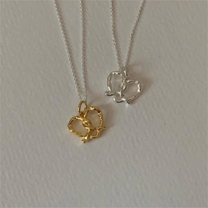 925 Sterling Silver Necklace Heart Pendant Twisted Knot Pretzel Design Minimalist Elegant Jewelry Gift For Women