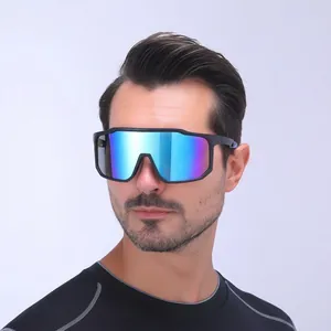 Lunettes De Soleil Cyclisme Grande Monture Protection UV400 Coupe Vent Lunettes De Sport Plein Air Pour Hommes Femmes