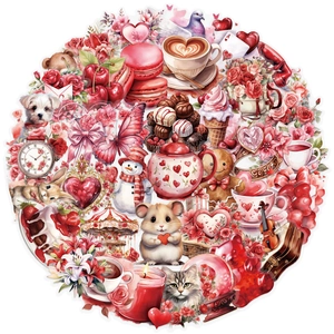 50pcs romantic red love cartoon stickers for suitcase and phone case decoration