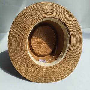 Französischer Strohhut mit breiter Krempe und verstellbarem Innenband für Damen Strandurlaub