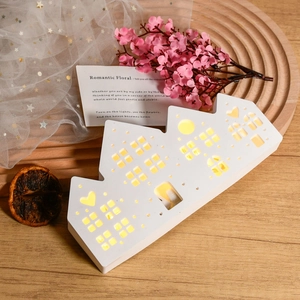 Moule en silicone en forme de maison avec lumière LED pour décoration artisanale en plâtre