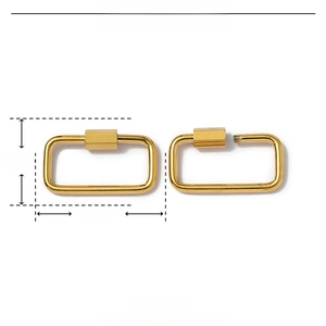 Technical drawing of a 25x14mm golden stainless steel screw clasp with measurements