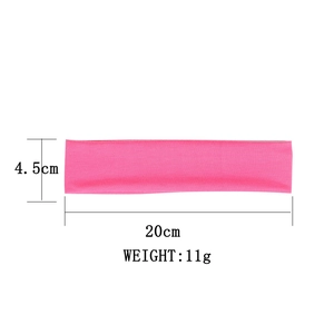 Pink elastic sweatband for running and yoga, size 20x4.5cm and lightweight 11g design