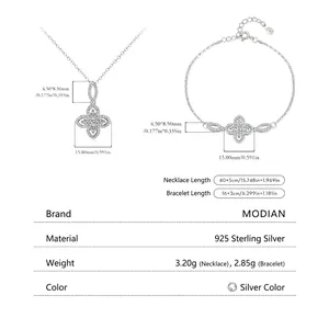 Size chart for S925 sterling silver floral necklace and bracelet with dimensions in mm