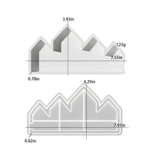 Dimensions détaillées du moule en silicone pour 4 maisons et taille de l'ornement fini