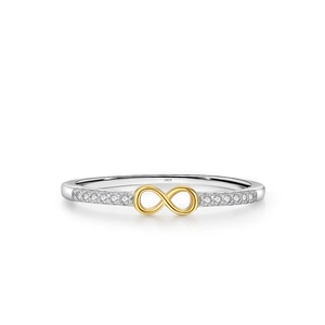 925 Sterling Silver Infinity Heart Ring For Women Pave Rhinestone Irregular Fashion Commuting Finger Ring Jewelry Gift