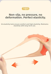 Close-up showing the high elasticity and stretch of the silicone baby shower cap