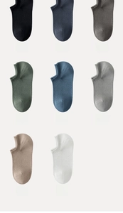 Detailed grid showing breathable mesh cotton blend invisible socks in 8 neutral colors