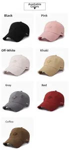 Detailed grid view of vintage distressed baseball caps in seven assorted colors and cotton