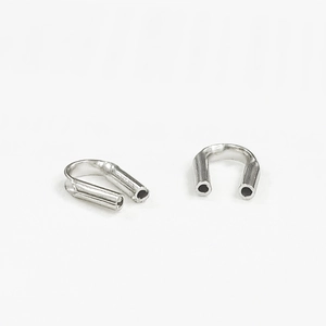 S925 sterling silver U-shaped bead wire protectors for DIY jewelry necklace making