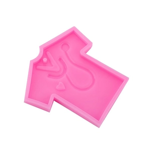 Pink heart stethoscope shirt silicone mold for DIY resin nurse keychain crafts