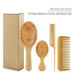 Spazzola Per Capelli In Bambù Naturale Spazzola Per Massaggi Pettine A Coda Pettine A Denti Larghi Cura Del Cuoio Capelluto Districante Strumento Per Lo Styling Ecologico