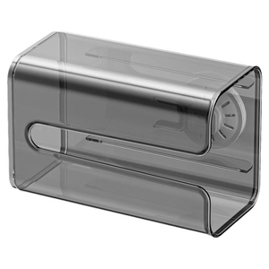 Minimalist transparent grey suction wall-mounted tissue box with round side opening