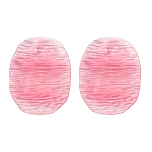 Pink candy-colored acrylic stud earrings with textured finish and oval shape for women