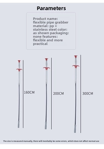 Detailed length options of 160cm to 300cm for flexible spring drain cleaning tool