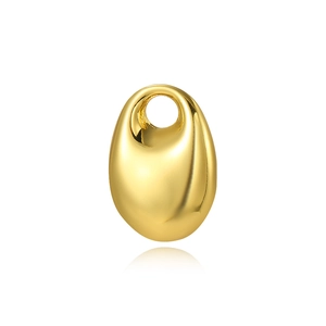 Detailed view of a shiny gold hollow teardrop metal pendant for jewelry making and DIY crafts