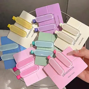 Set of colorful jelly matte hair clips with metal duckbill backings on cards