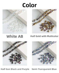 Macro view of butterfly crystal glass pendants in various electroplated finishes