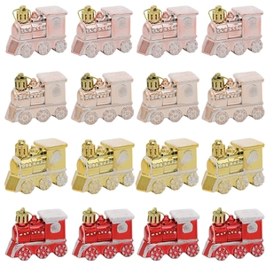 Christmas Train Hanging Ornaments Glitter Plastic Locomotive Festive Holiday Tree Decorations Decorative Pendants