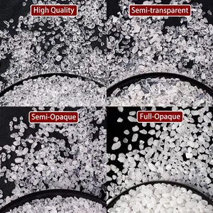 Natural clear white crystal gravel in four clarity grades from premium to cloudy