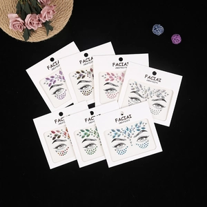 Multiple face gem sticker sets in purple and blue for music festival makeup