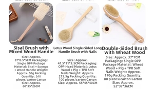 Detailed comparison of three wooden body brushes with natural bristles and massage nodes