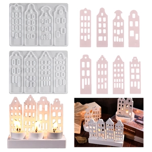 Stampo In Silicone A Forma Di Casa Architettura Europea Per Portacandele DIY Cera Aroma Gesso Strumento Decorativo