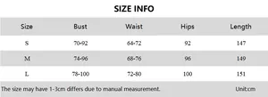 Detailed size chart for lace halter dress showing S, M, L measurements in centimeters