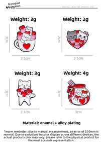Detail view showing enamel cat pins dimensions and polished alloy plating texture