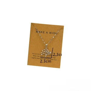 Silberner Baum-Anhänger mit Kristallen auf Make a Wish Karte, Größe 2,3 cm x 2,3 cm