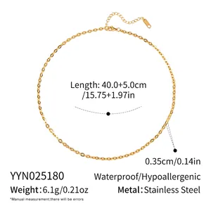 Tableau détaillé des tailles pour collier chaîne étanche en acier inoxydable