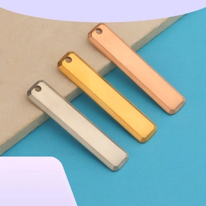 Rectangular Octagonal Bar Pendant 304 Stainless Steel DIY Jewelry Making Accessory Minimalist 3D Pillar Geometric Charm Smooth Surface