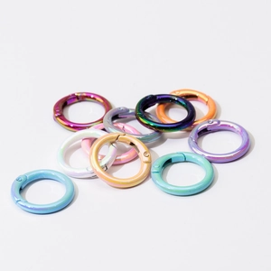 Colorful UV plated metal spring O-rings for DIY keychains and bags accessories