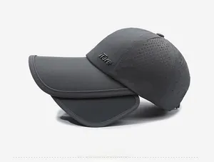 Détails de la visière de sport grise avec aérations laser et large bord solaire