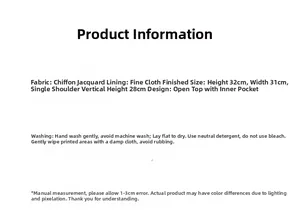 Detailed size specifications for the tie-dye lace tote bag with material and care info